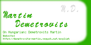 martin demetrovits business card